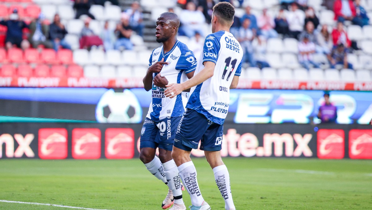Enner Valencia celebra un gol en el juego Pachuca vs San Luis (Imago7)