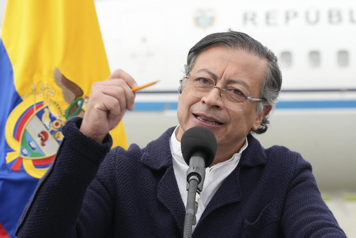 Gustavo Petro, presidente de Colombia en conferencia. | EFE