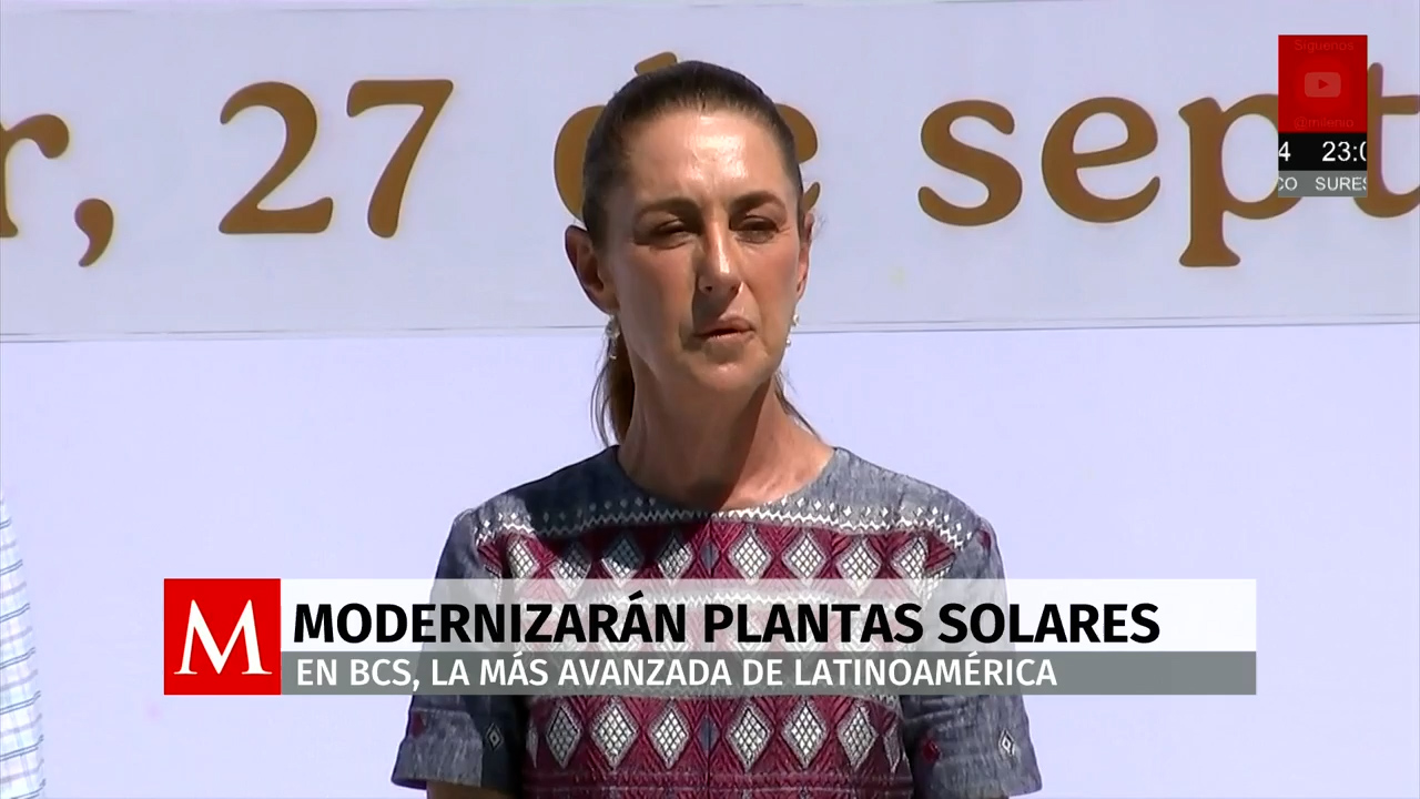 Sheinbaum anuncia plantas solares en Baja California Sur y destaca reducción de pobreza