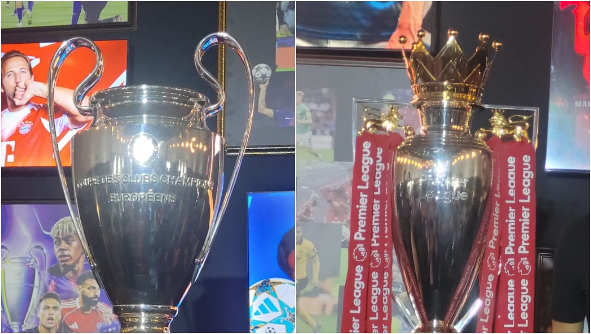 Trofeos de Champions y Premier Legue visitan México en The Trophy Experience.