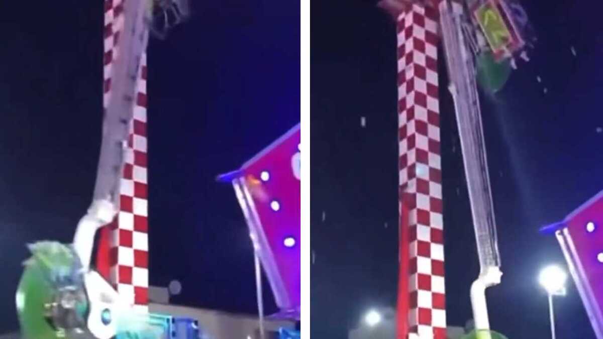 Colapsa juego mecánico “Booster” en la Feria de San Miguel Arcángel | Redes sociales.