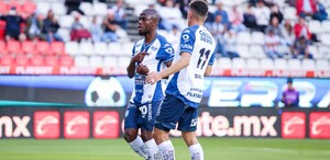 Enner valencia celebra gol en el juego Pachuca vs San Luis