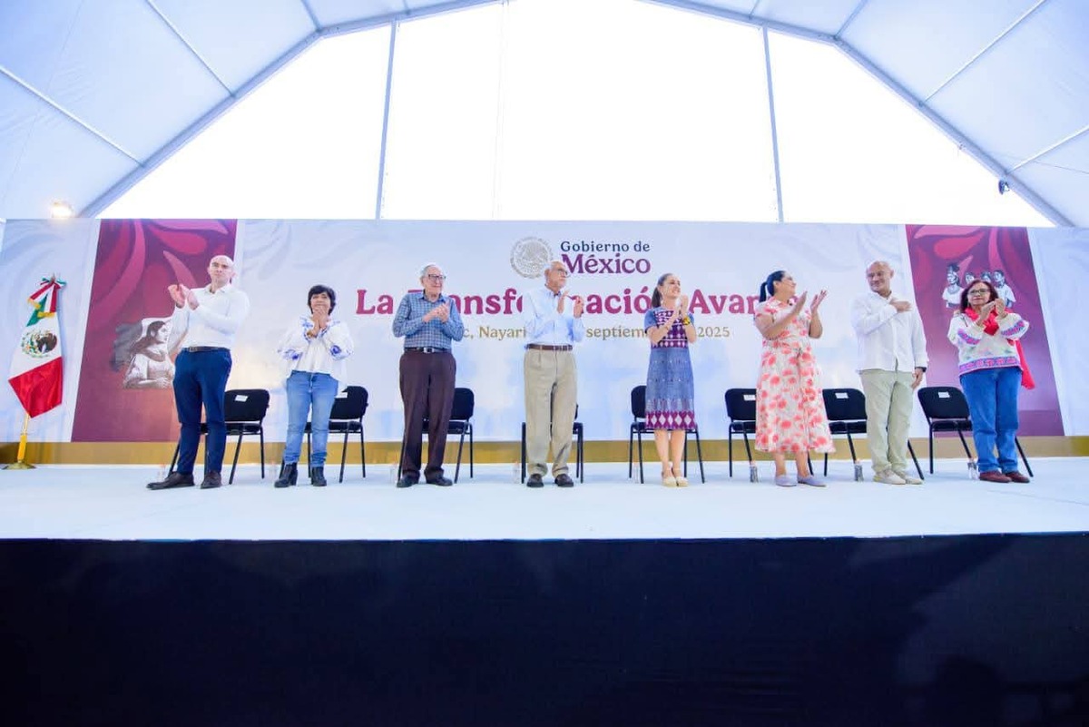 Claudia Sheinbaum durante su visita a Nayarit. (Especial)
