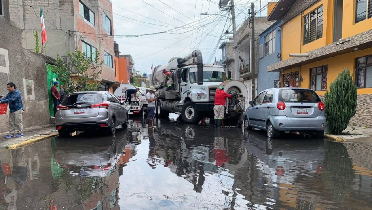 El gobierno labora por mitigar las inundaciones en Nezahualcóyotl. Foto: (Especial)