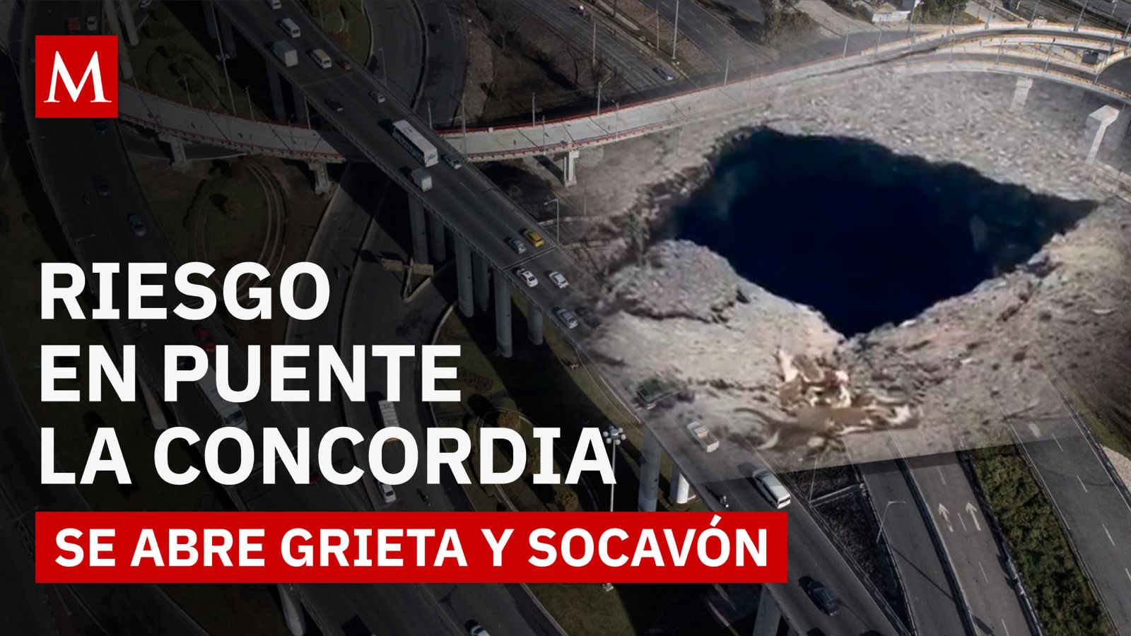 Alerta vial en Iztapalapa: hundimiento en puente La Concordia activa medidas preventivas