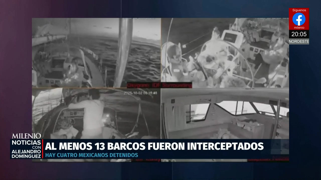 Israel intercepta 13 barcos rumbo a Gaza con ayuda humanitaria y detiene a cuatro mexicanos