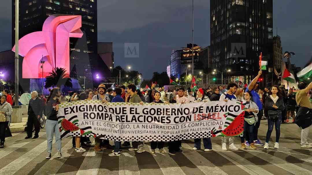 Los manifestantes pidieron al gobierno de México romper relaciones con Israel. (Foto: Jorge Becerril)