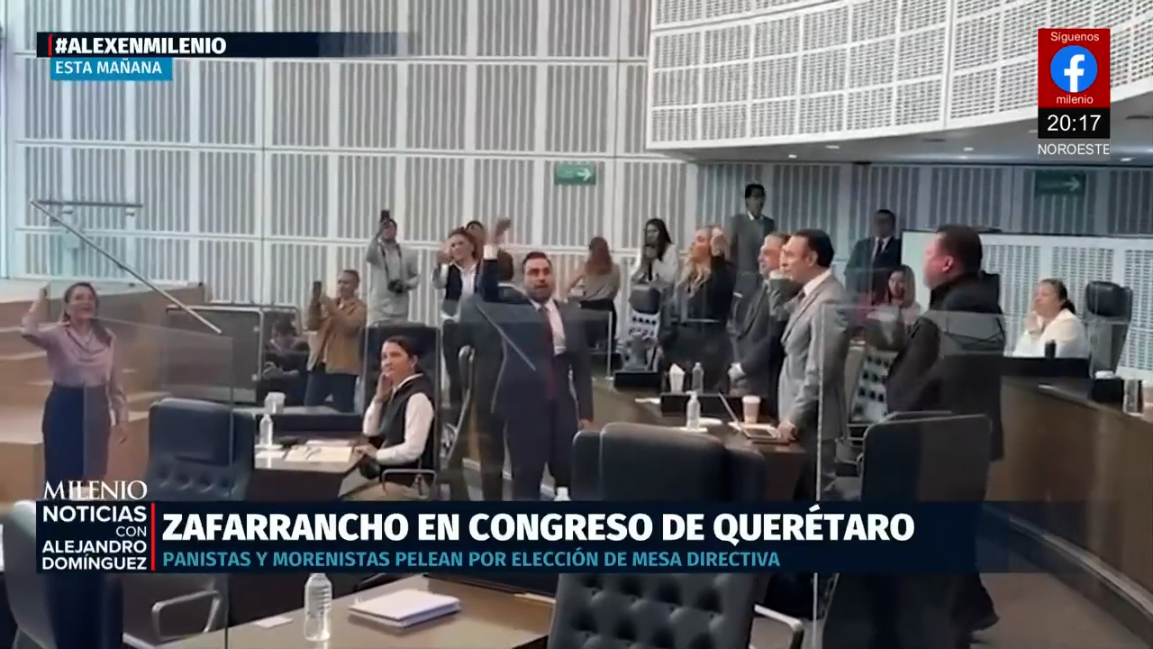 Suspenden sesión en Congreso de Querétaro por pelea entre diputados del PAN y Morena