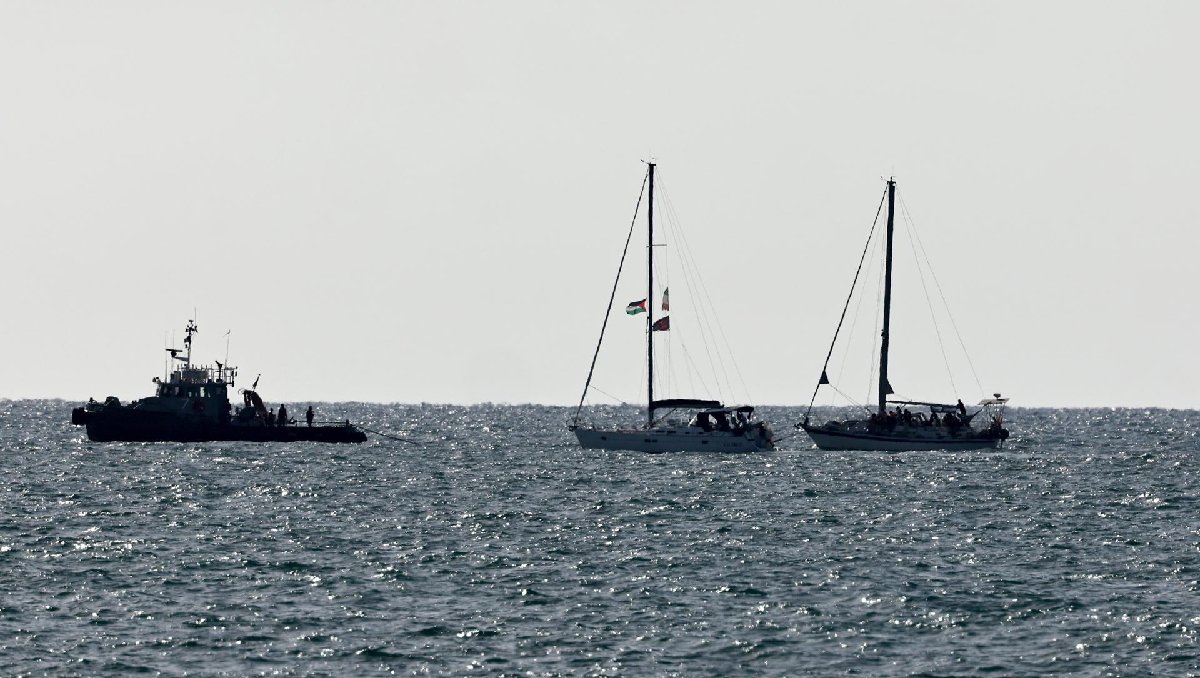 Barcos que formaban parte de la Flotilla Global Sumud con destino a Gaza. | Foto: EFE