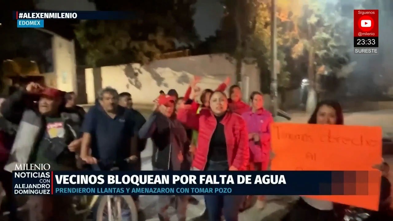 Bloqueo en Cuautitlán Izcalli por falta de agua alarma a autoridades