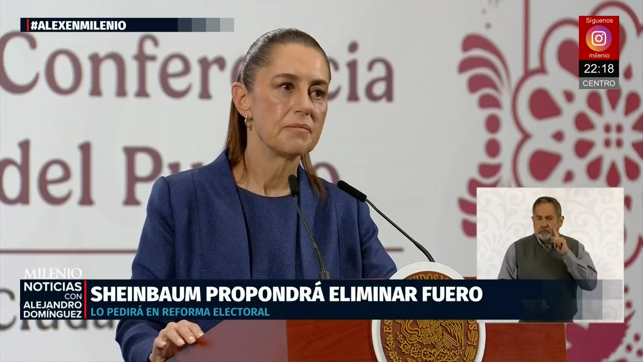 Claudia Sheinbaum anuncia que Reforma Electoral buscará quitar el fuero a legisladores