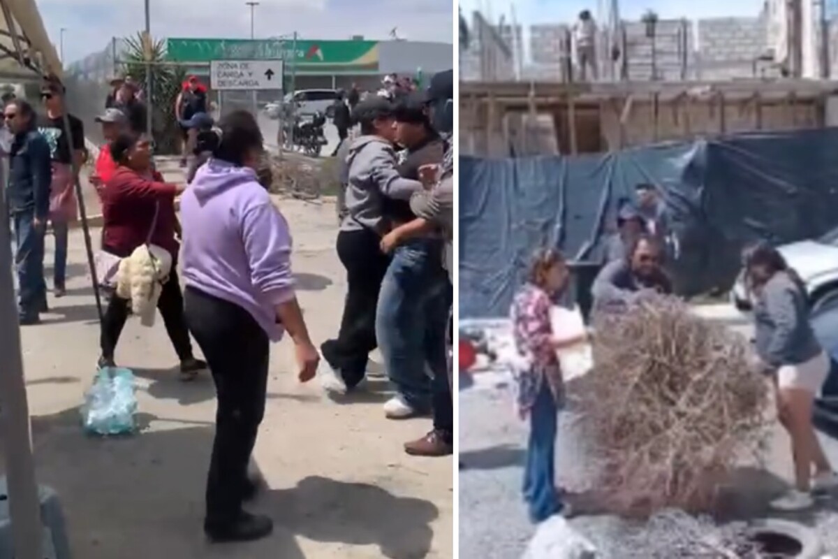 Manifestantes fueron agredidos presuntamente por un grupo de choque.