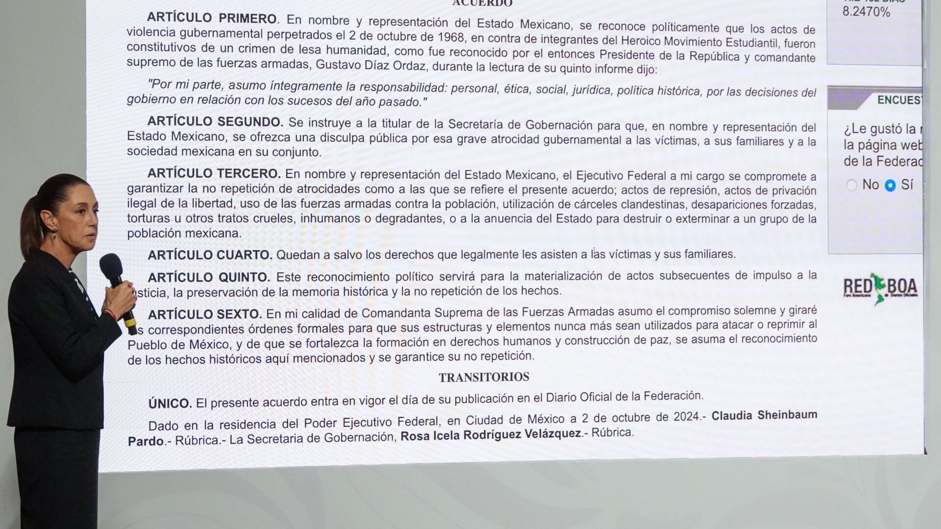 "Hoy es 2 de octubre, no se olvida": Sheinbaum recuerda la matanza estudiantil de 1968