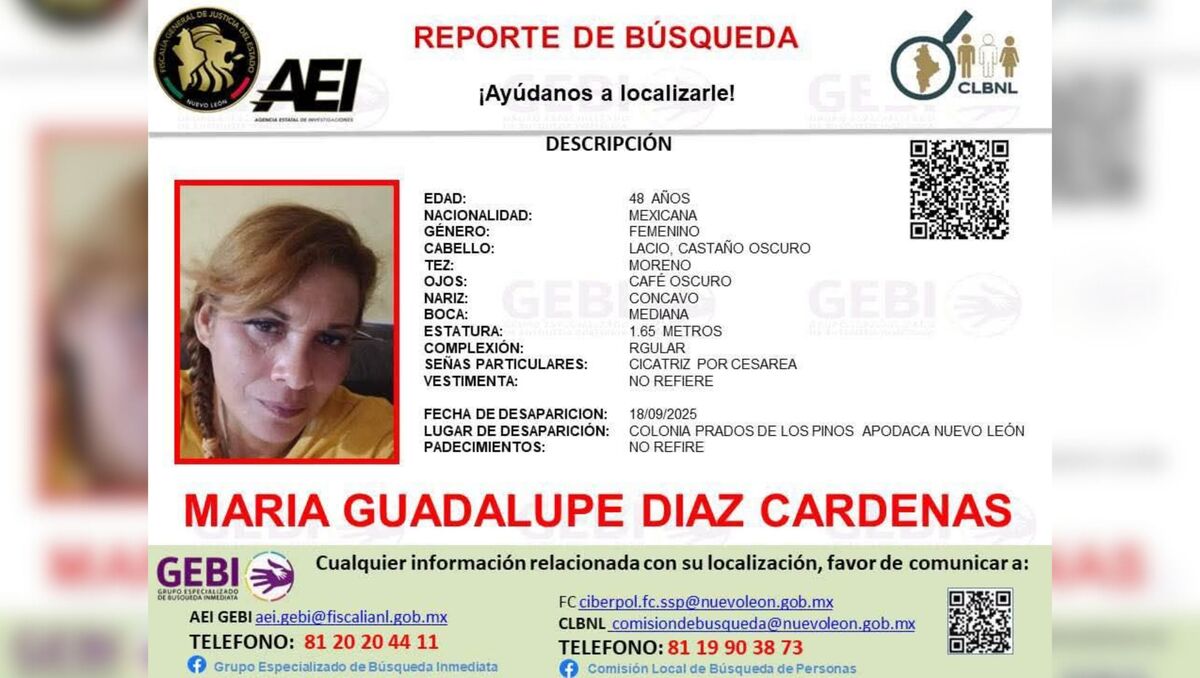 Grupo Especializado de Búsqueda Inmediata activó ficha para localizar a la persona. | Especial.