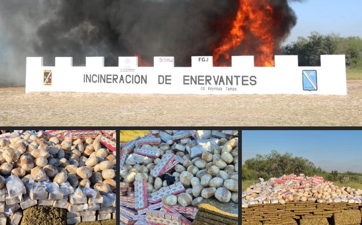 Incineración de enervantes en Reynosa. | Cortesía