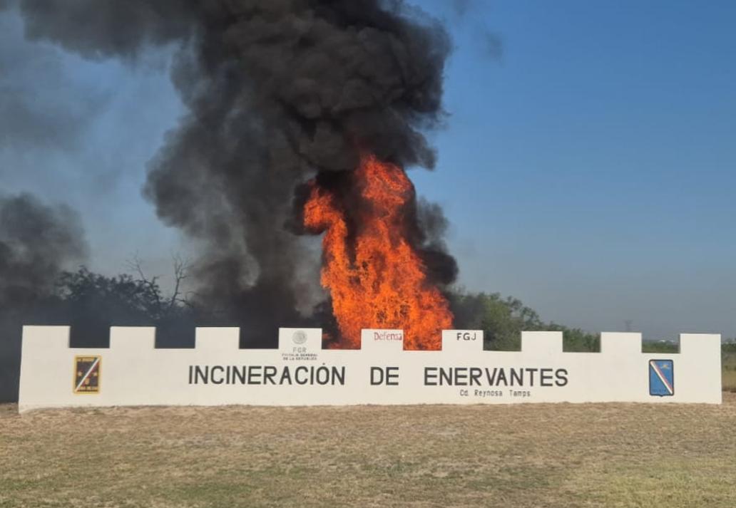 Incineración de 645 kilos de metanfetamina y 19 kilos de cocaína en Reynosa | Especial