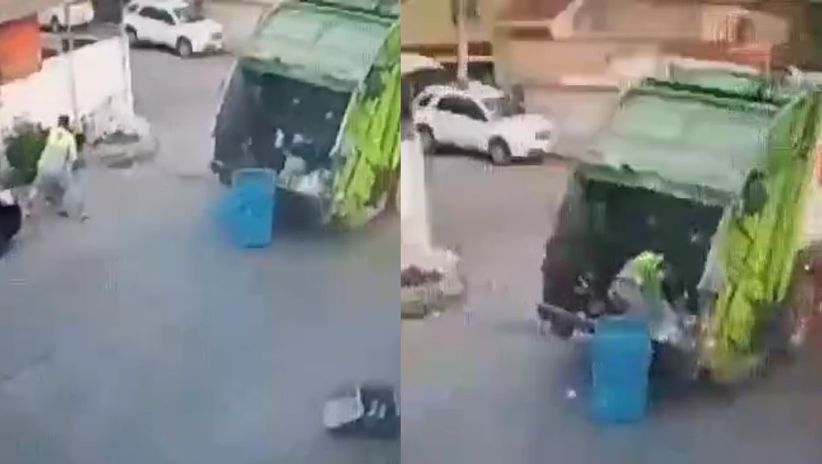 La pelea inicio en la calle y terminó en la parte trasera del camión de basura. | Especial