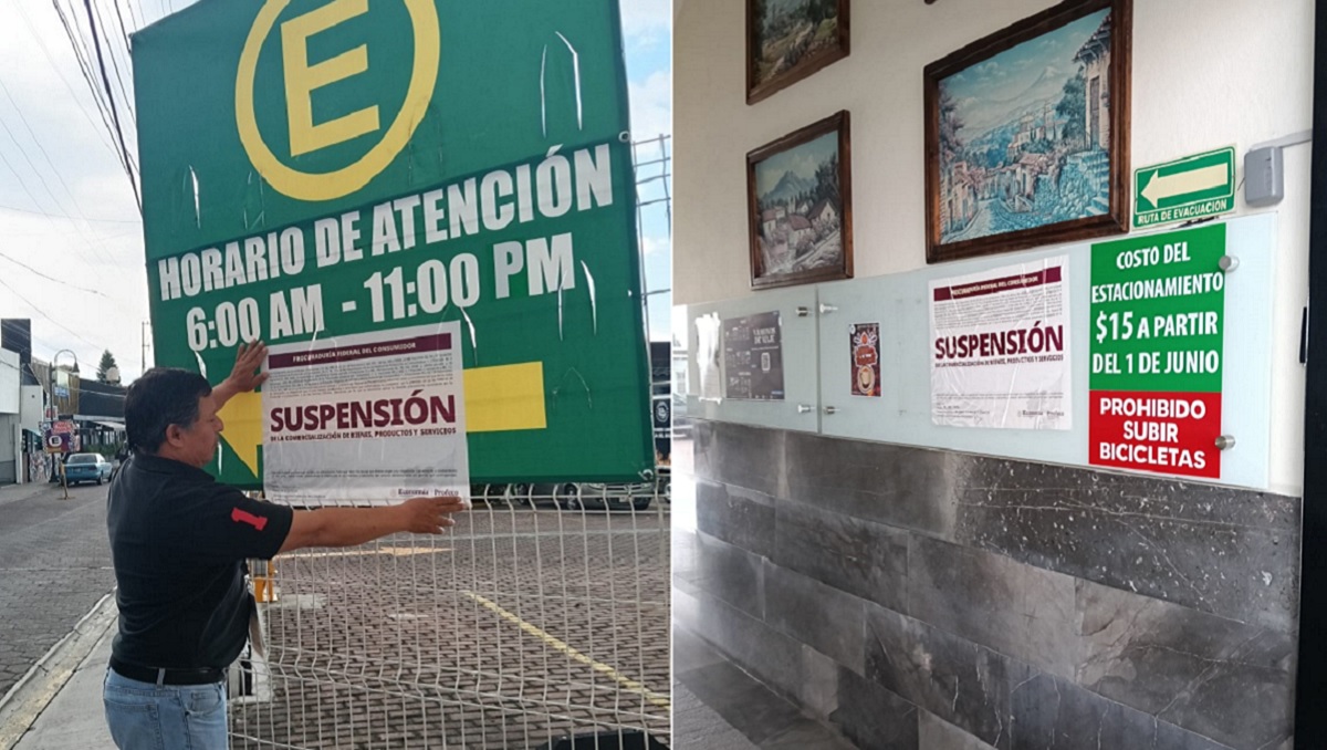 Profeco suspende actividad en estacionamiento de una plaza en Puebla | Verónica López
