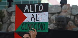 Lo que comenzó como un cacerolazo en apoyo a Palestina en Pachuca terminó en enfrentamiento con la Policía Industrial Bancaria