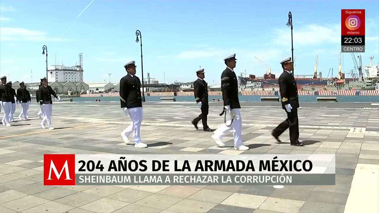 Claudia Sheinbaum encabeza ceremonia por el 204 aniversario de la Armada de México