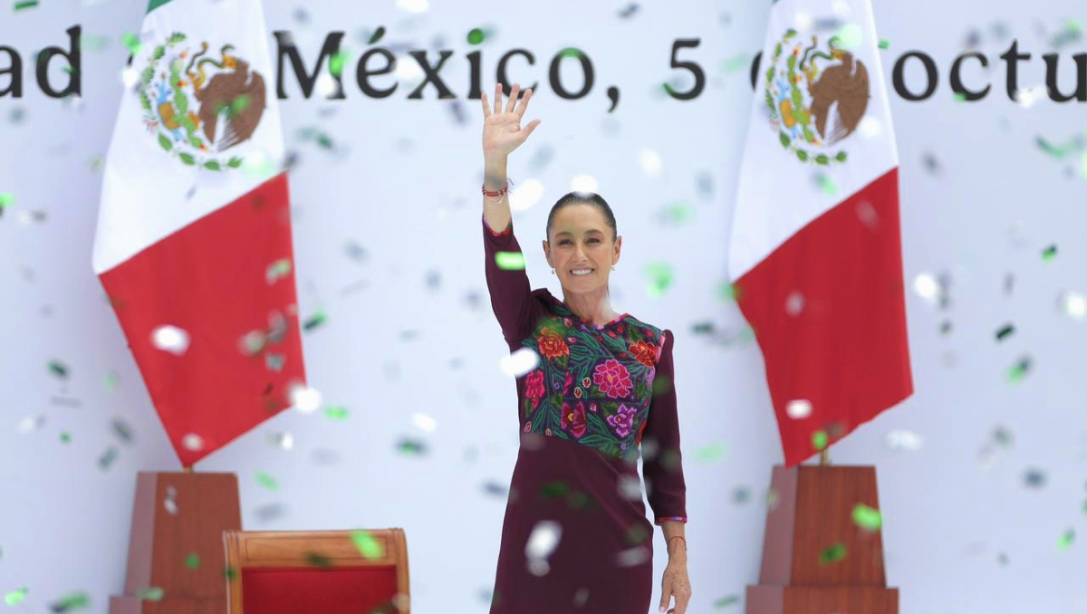La Presidenta ofreció su mensaje desde el Zócalo por el primer aniversario de su toma de protesta.