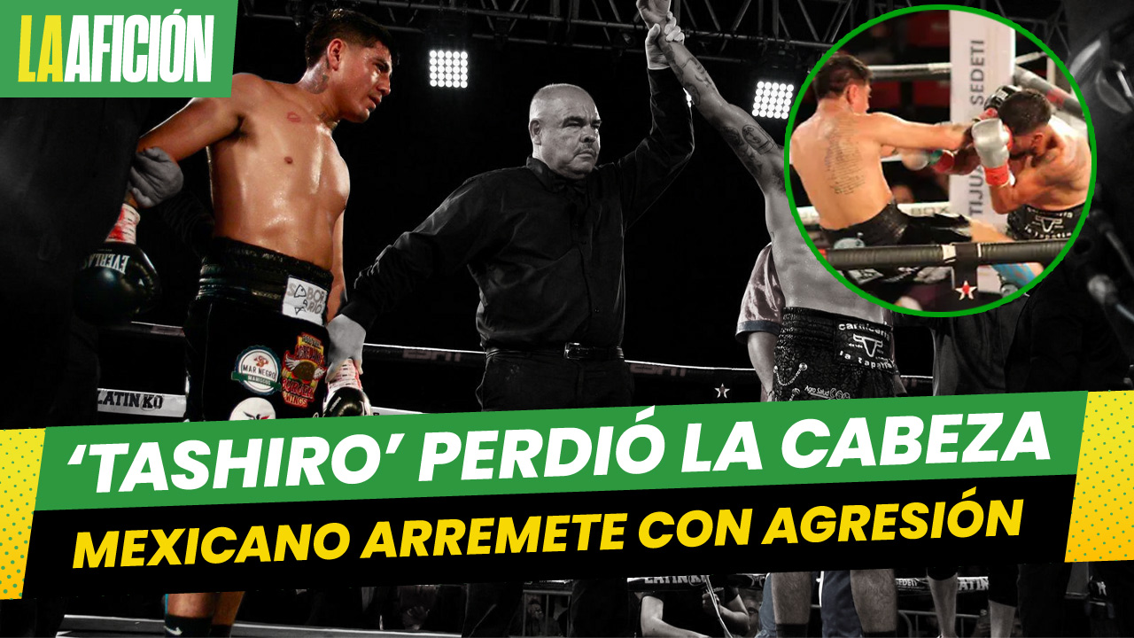 'Tashiro' Fierro pierde el control y patea a un rival en plena pelea de boxeo