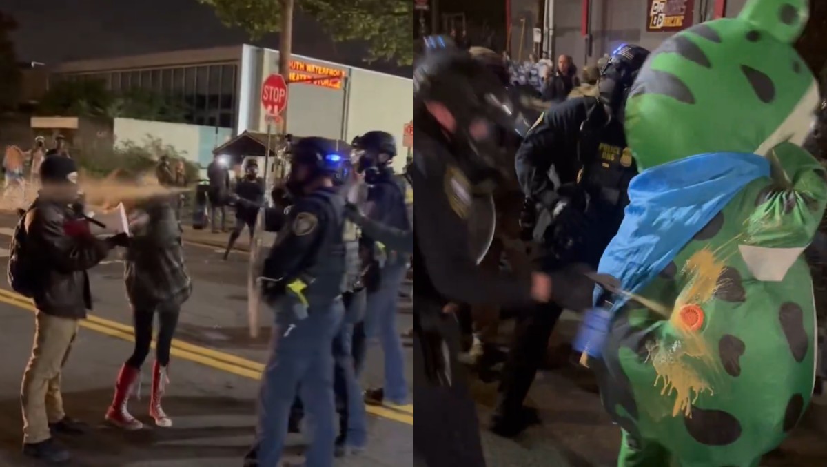 Los agentes de policía utilizaron gas lacrimógeno contra manifestantes. | Especial