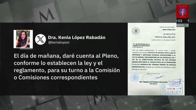 Kenia López recibe la ley de amparo y la presentara al pleno