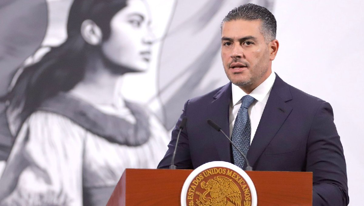 Omar García Harfuch, titular de la SSPC durante la conferencia mañanera. | Ariel Ojeda