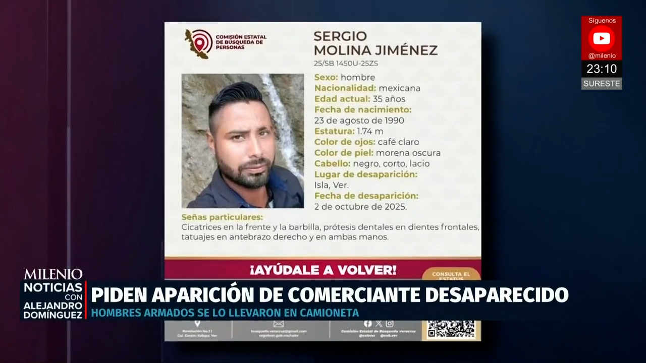 Piden aparición de comerciante desaparecido en Veracruz tras ser levantado por hombres armados