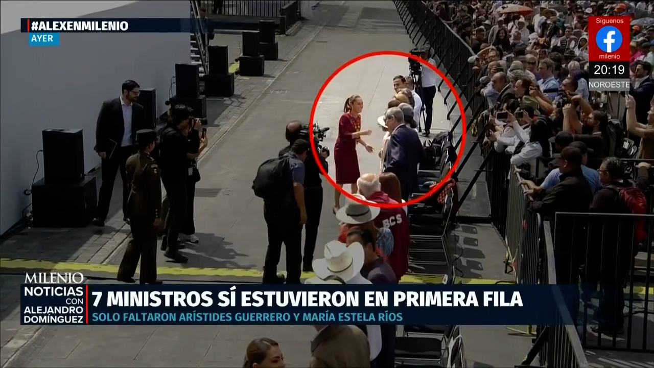 Políticos destacados en tercera fila durante mitin de Sheinbaum en el Zócalo