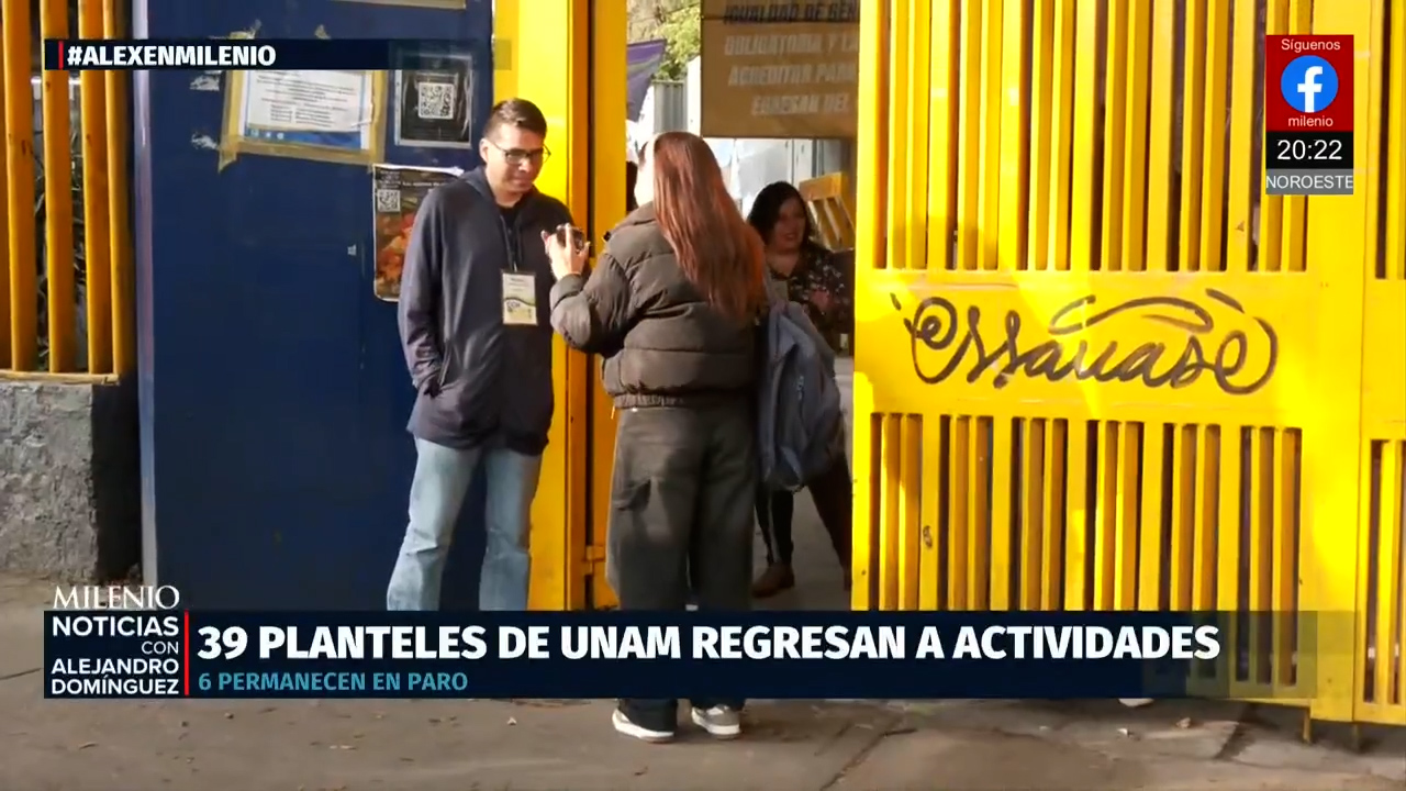 UNAM retoma actividades en 39 planteles; 6 siguen en paro por amenazas