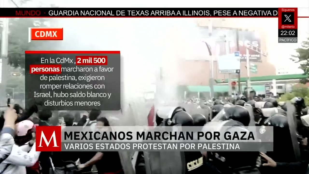 Cientos de personas se manifiestan en México contra la guerra en Gaza
