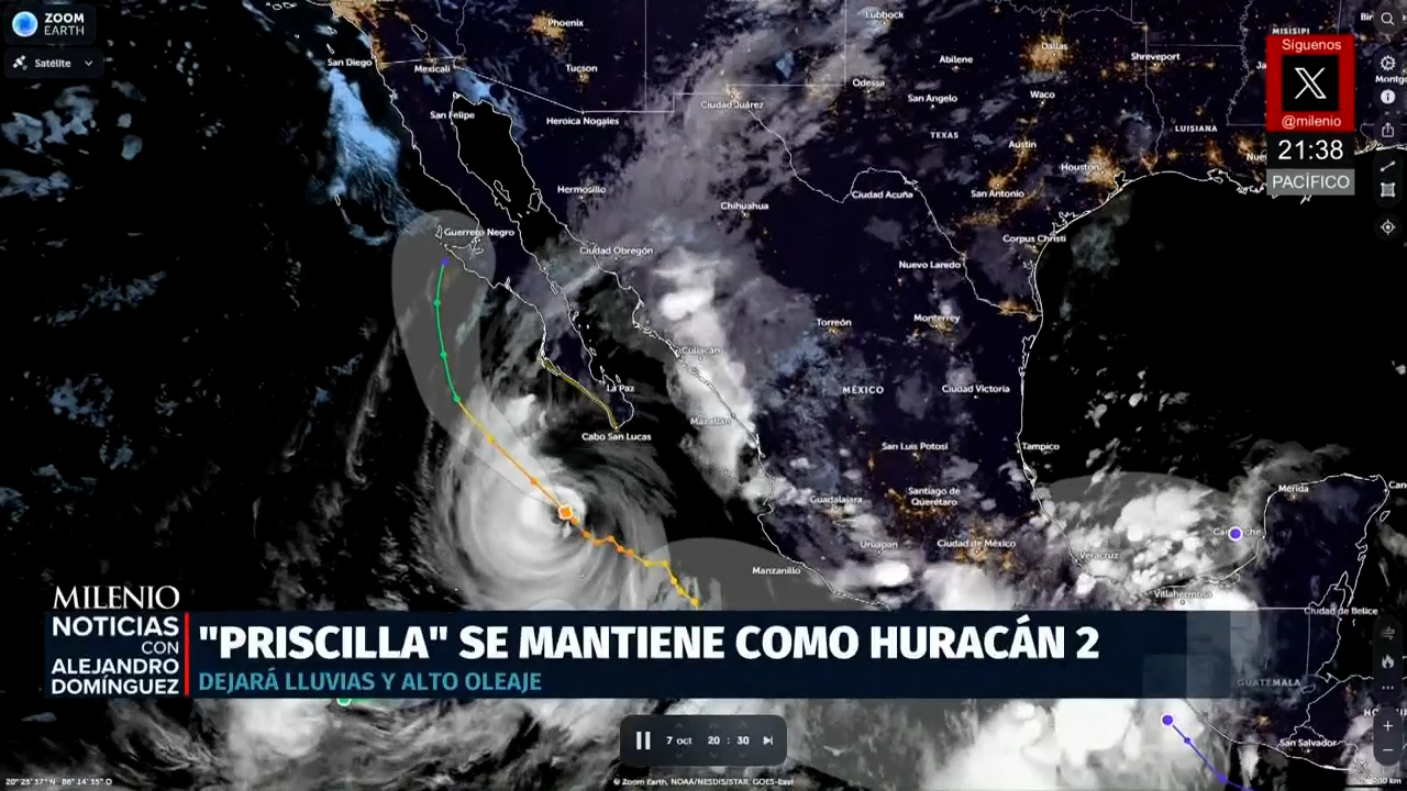 Conagua emite alerta por huracán Priscila en Baja California Sur