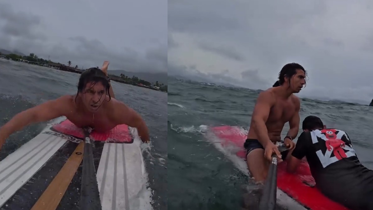 Salvavidas de Colima se arriesga y rescata a joven en Playa la Boquita. | Facebook