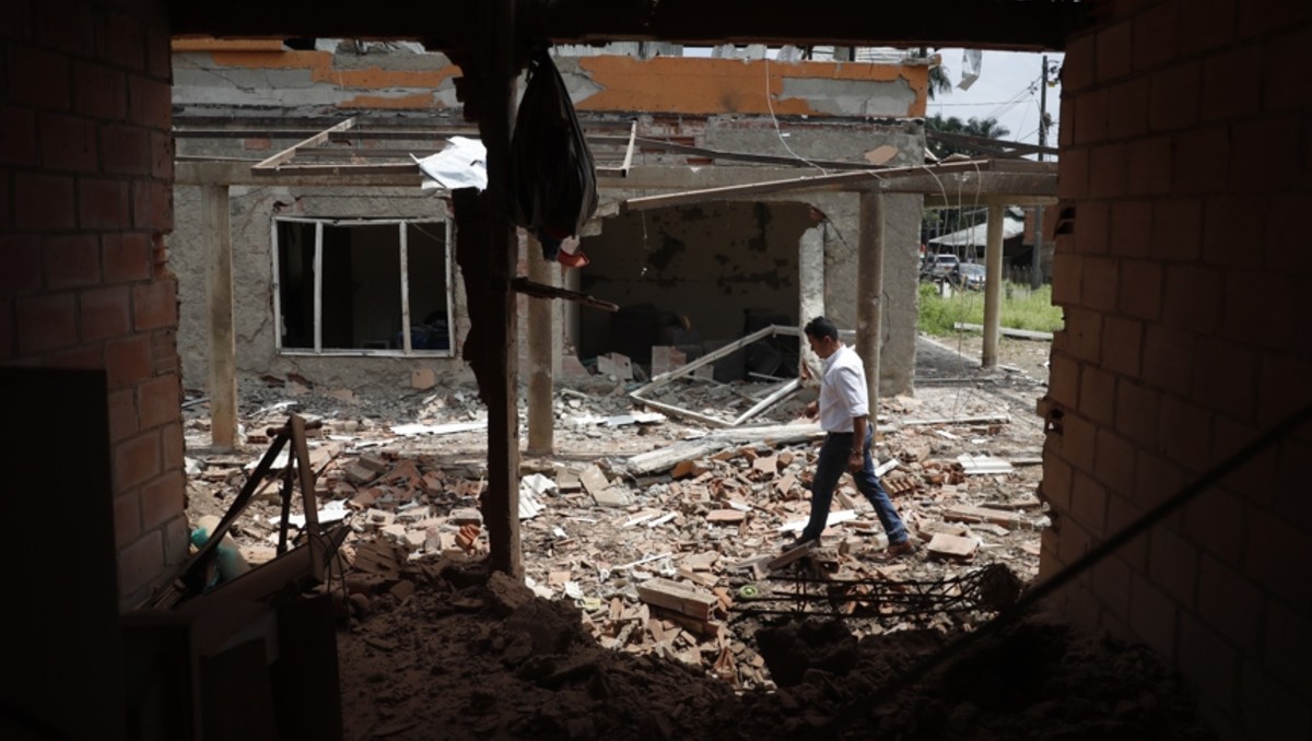 La agresión fue provocada con cilindros bomba en Jamundí. | EFE