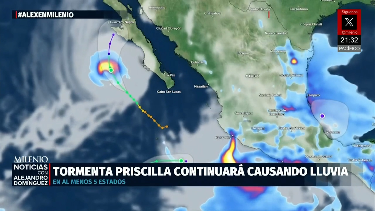Huracán Priscila se debilita a tormenta tropical rumbo a Baja California Sur