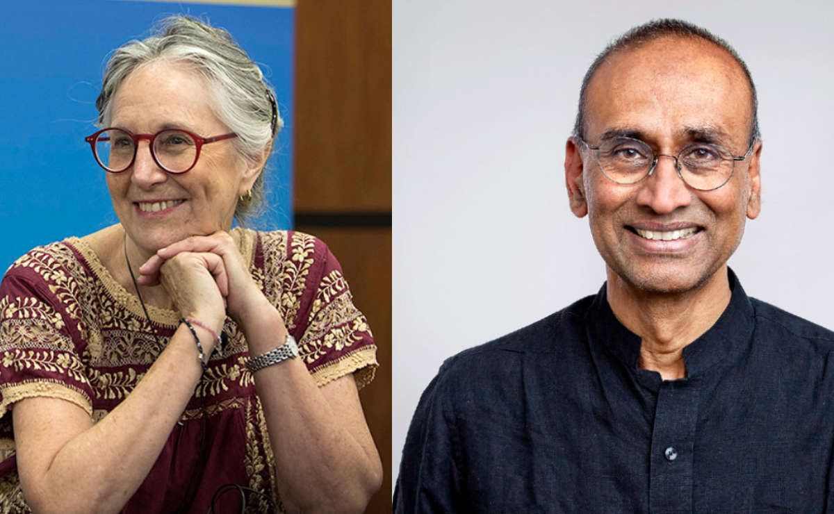 Julieta Fierro y Venki Ramakrishnan. (Foto: Especial)