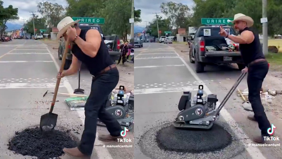Salvatierra: El Potro tapa bache denunciado por Nico | Especial