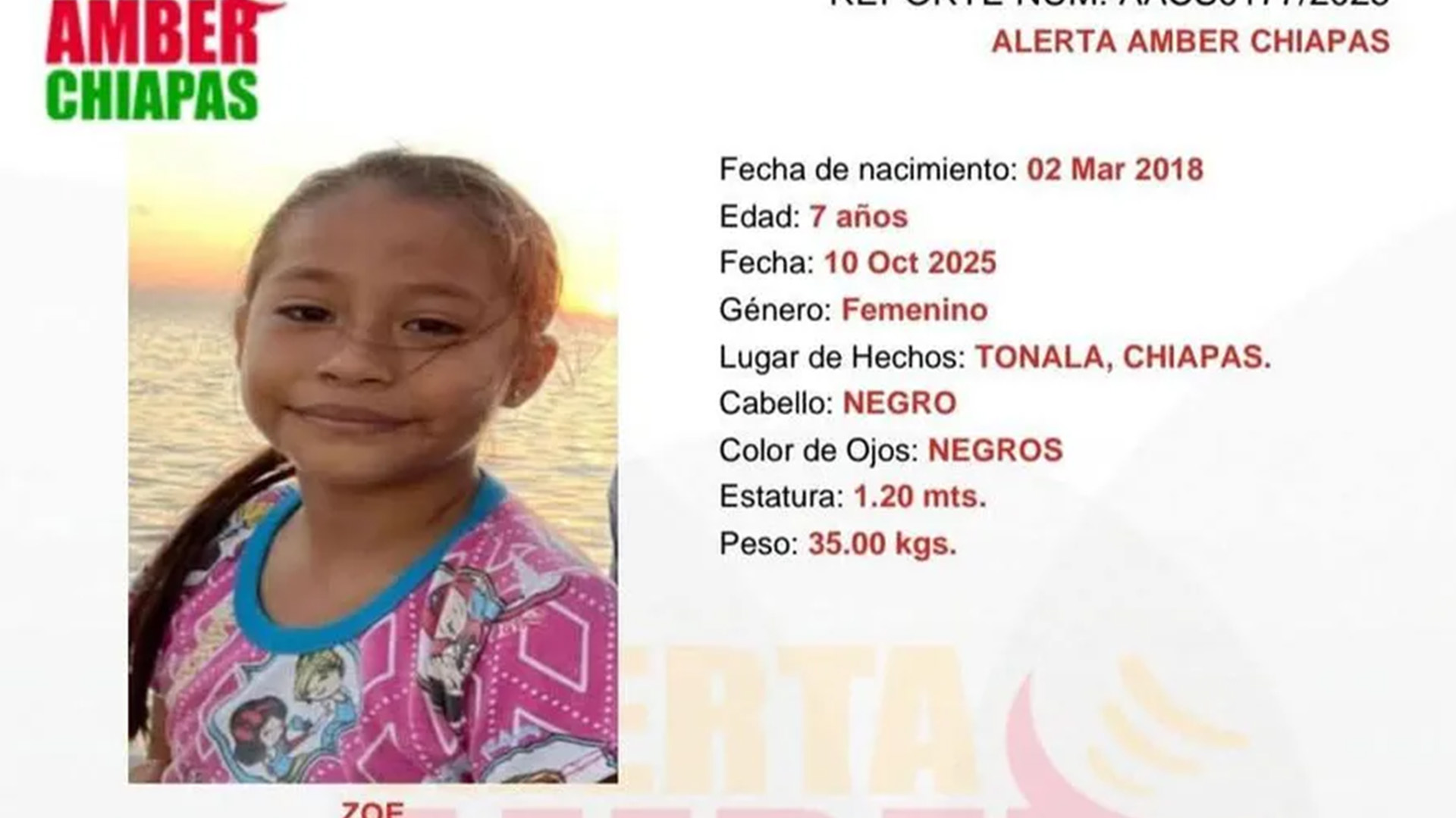En Tonalá, Chiapas, sustraen a menor de edad de vivienda; madre pide ayuda para localizarla