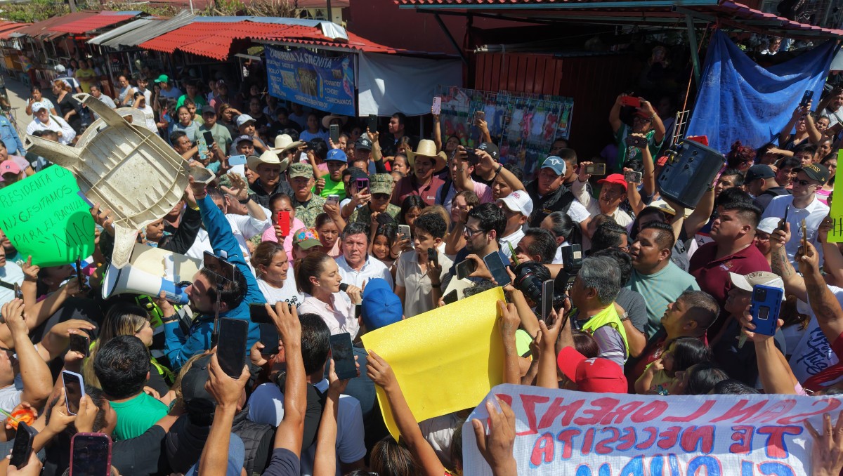 En La Ceiba, Puebla, la Presidenta confirmó el inicio de labores de limpieza. | Foto: @Claudiashein