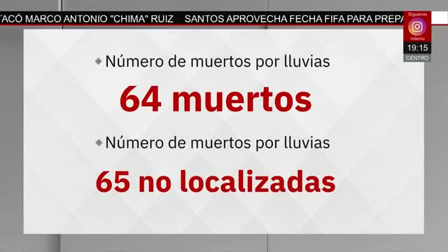 64 fallecidos y 65 desaparecidos por las lluvias en el país | Jaime Núñez, 13 de octubre de 2025