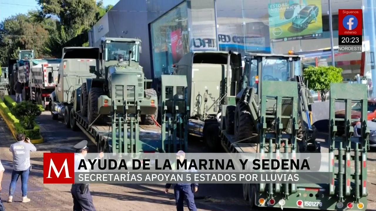 Marina y Sedena despliegan apoyo en zonas afectadas por lluvias e inundaciones