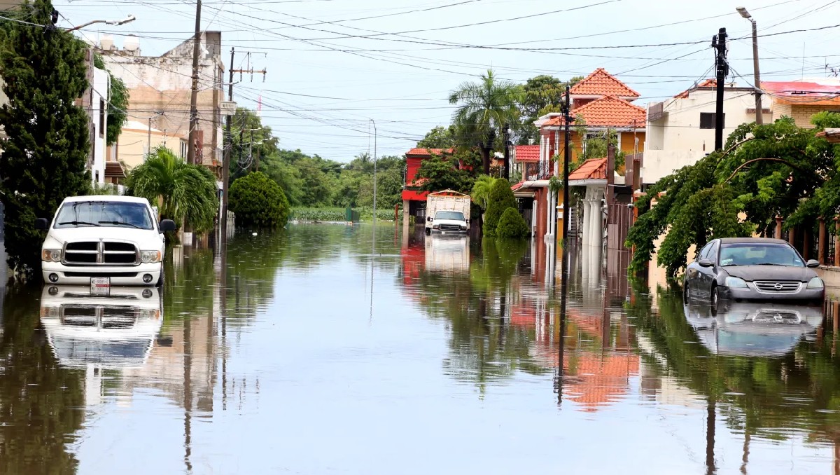 Severas inundaciones se reportaron al sur de Tamaulipas. (Yazmín Sánchez)