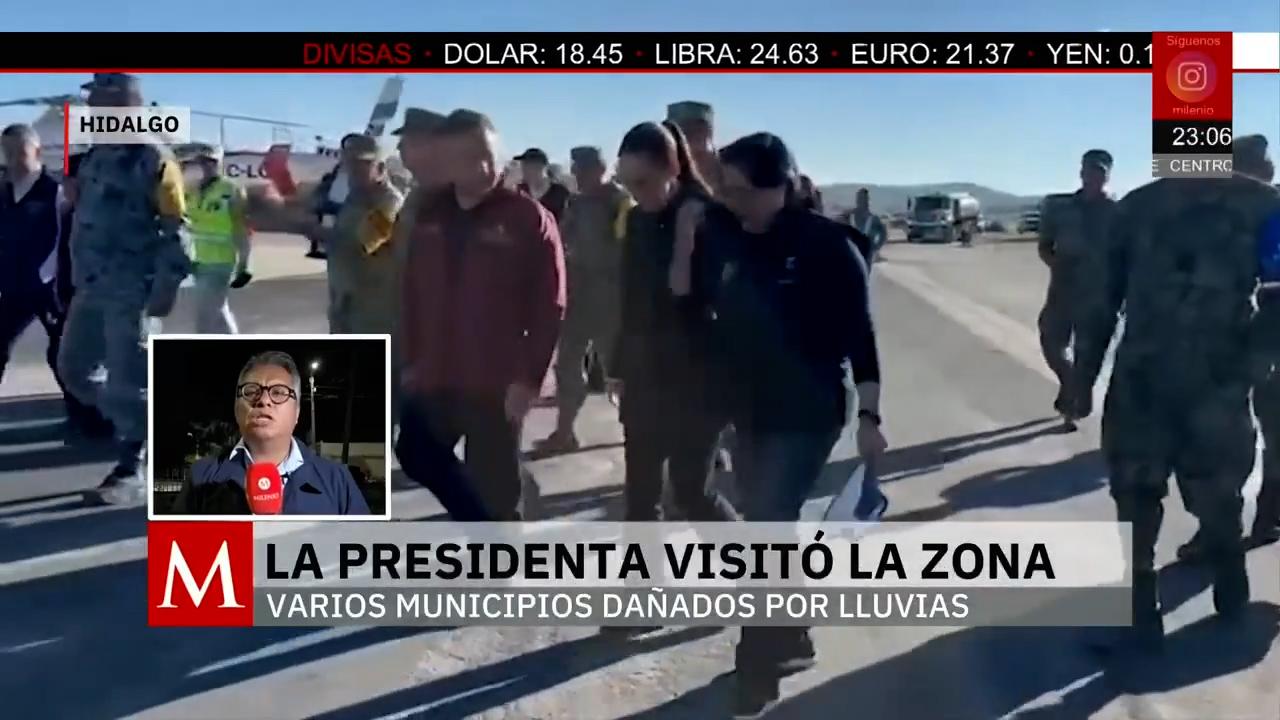 Claudia Sheinbaum visita Hidalgo tras afectaciones de lluvias en 28 municipios