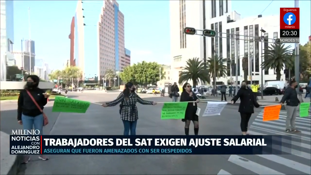 Protestas viales de trabajadores del SAT exigen aumento salarial en CdMx y otros estados