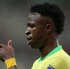 Vinicius Jr., delantero de la selección brasileña durante un partido amistoso.