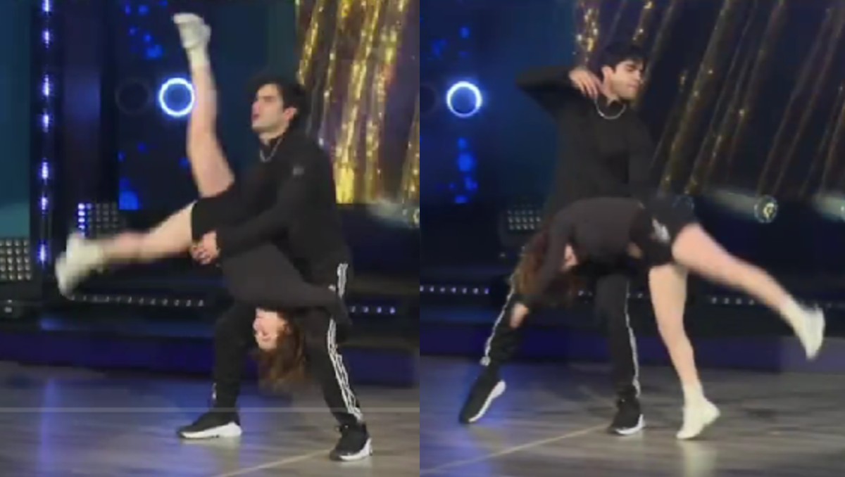 Briggitte Bozzo y Aarón Mercury bailando. | FOTO: Programa Hoy.