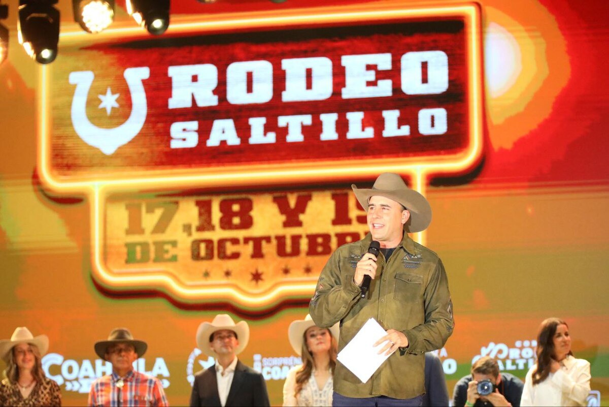 En Coahuila, gobernador inaugura el Rodeo Saltillo 2025. (Especial)