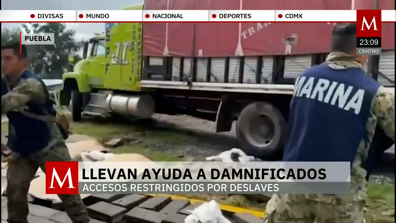 Helicópteros de Defensa, Marina y Guardia Nacional apoyan a comunidades aisladas en Puebla